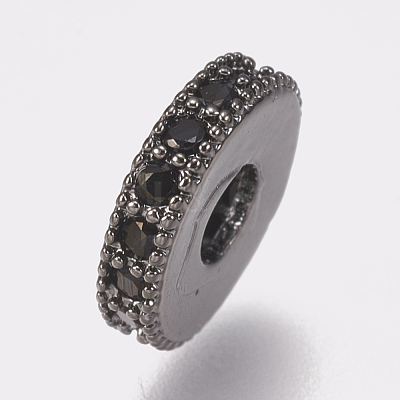Brass Micro Pave Cubic Zirconia Bead Spacers ZIRC-K074-11B-02B-1