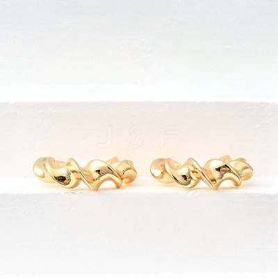 Brass Cuff Earrings EJEW-F370-12G-1