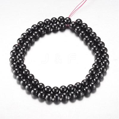 Magnetic Synthetic Hematite Bead Strands G-A165A-6mm-1
