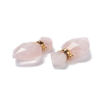 Natural Rose Quartz Perfume Bottle Pendants G-D058-11G-01-1