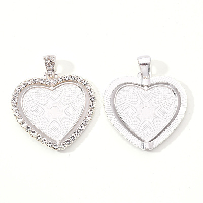 Alloy Pendant Cabochon Settings X-PALLOY-S107-004S-RS-1
