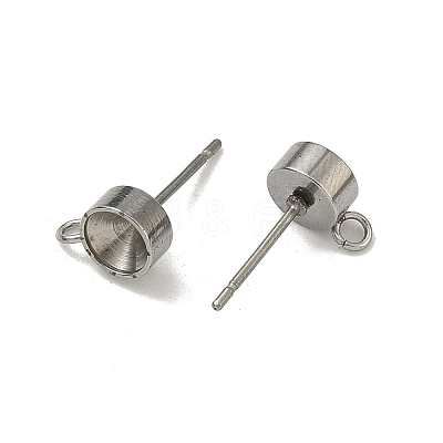 Non-Tarnish 201 Stainless Steel Stud Earring Settings STAS-S041-08-1