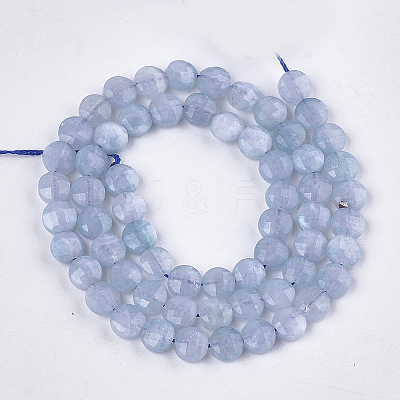 Natural Dyed White Jade Imitation Aquamarine Beads Strands G-S354-27-1-1
