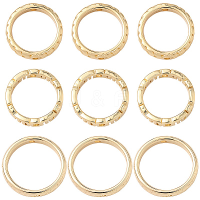 18Pcs 3 Style Brass Bead Frame KK-BBC0019-30-1