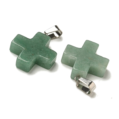 Natural Green Aventurine Pendants G-Z067-06P-05-1