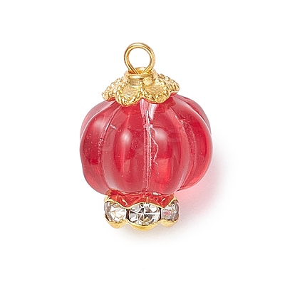 6Pcs Glass & Alloy Pendants PALLOY-JF04636-1