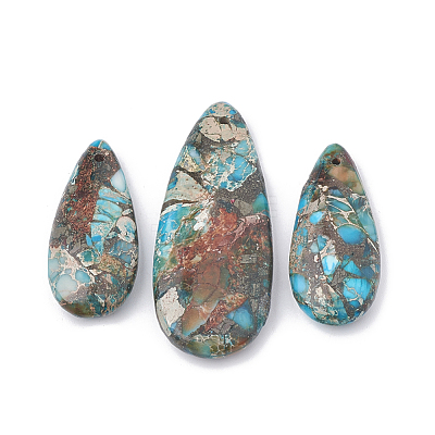 Natural Regalite/Imperial Jasper/Sea Sediment Jasper Pendants G-S328-003O-1