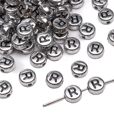 50Pcs Silver Plating Acrylic Beads PW-WG2E8AD-09-1
