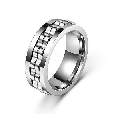 304 Stainless Steel Gear Rotatable Finger Rings FS-WGAD37A-03-1