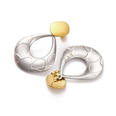 304 Stainless Steel Dangle Stud Earrings EJEW-K296-02GP-06-1