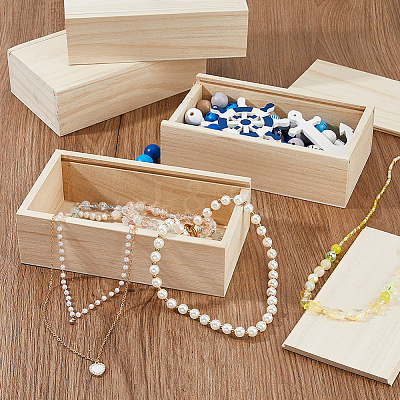 Rectangle Unfinished Wood Gift Storage Box CON-WH0094-38A-1