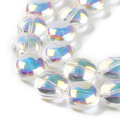 Transparent Electroplate Glass Bead Strands EGLA-P049-01A-AB02-1