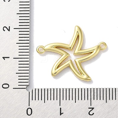 Rack Plating Brass Micro Pave Clear Cubic Zirconia Connector Charms KK-Z039-37G-1