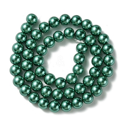 Eco-Friendly Dyed Glass Pearl Round Bead Strands X-HY-A002-8mm-RB118-1