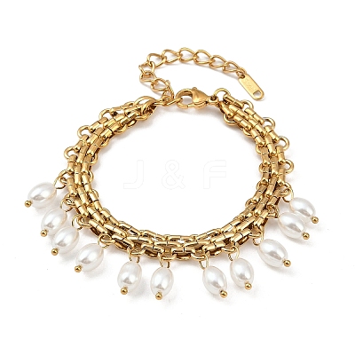 304 Stainless Steel Charm Bracelets BJEW-C129-02G-1
