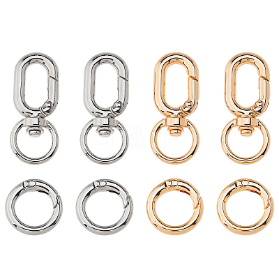4Pcs 2 Colors Iron Swivel Clasps HJEW-FH00179-1