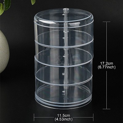 Rotatable 4-Layer Plastic Jewelry Storage Box AJEW-YW0001-14-1