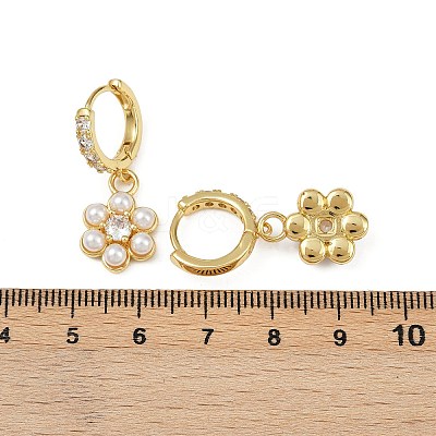 Brass Micro Pave Cubic Zirconia Hoop Earrings EJEW-S277-13G-A-1