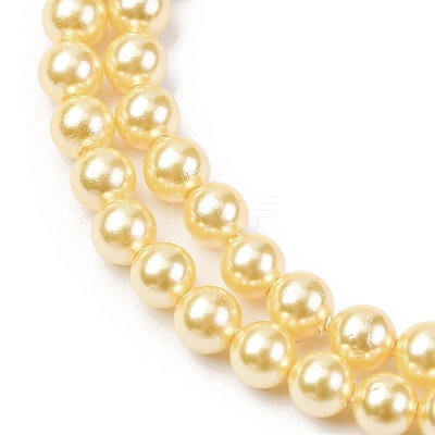 Electroplated Shell Pearl Beads Strands BSHE-G041-4mm-01-1