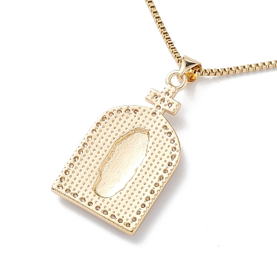 Clear Cubic Zirconia Religion Pendant Necklace NJEW-F307-01D-1