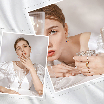 6Pcs 3 Color U Shape Rhinestone Dangle Stud Earrings for Girl Women STAS-UN0030-18-1