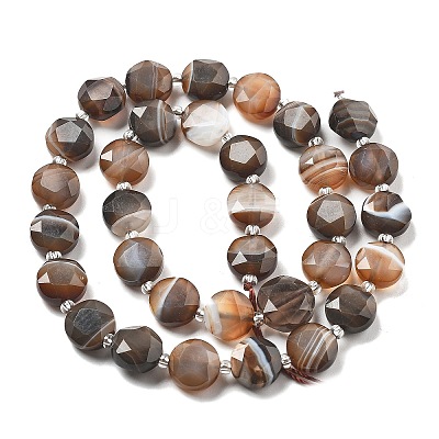 Dyed & Heated Natural Banded Agate Beads Strands G-C116-A83-01-1