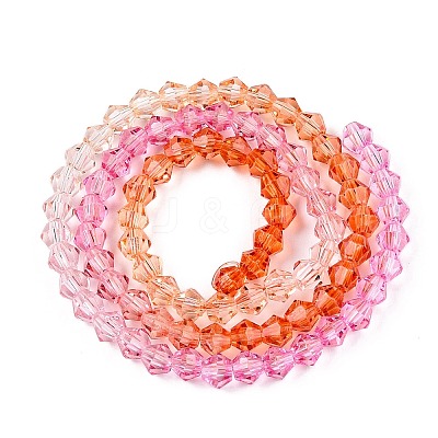 Gradient Color Baking Paint Glass Bead Strands DGLA-A039-T4mm-A04-1
