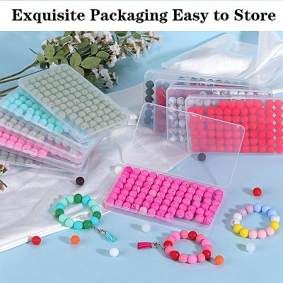 80Pcs Round Silicone Focal Beads SIL-SZ0001-24-25-1