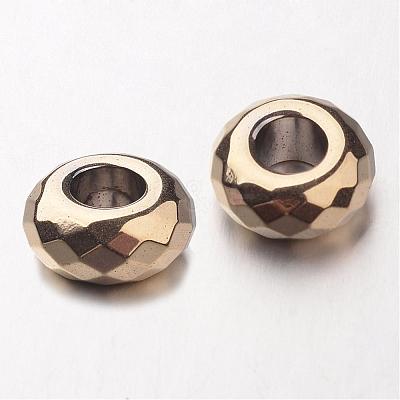Electroplate Non-magnetic Synthetic Hematite European Beads G-F300-53-03-1