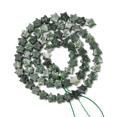 Natural Green Spot Jasper Beads Strands G-H087-C01-01-1