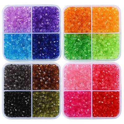 1200Pcs 4 Colors Transparent Acrylic Beads TACR-YW0002-45-1