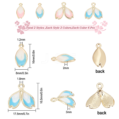 24Pcs 2 Style Alloy Enamel Pendants FIND-SC0002-10-1