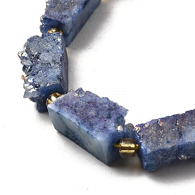 Electroplated Natural Druzy Agate Beads Strands G-R012-A02-04-1