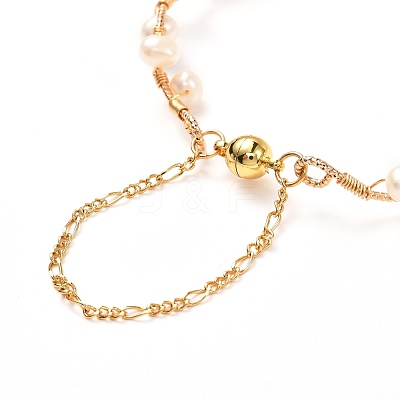 Natural Pearl Braided Bangle for Girl Women BJEW-JB06830-01-1