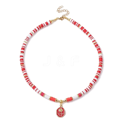 2Pcs 2 Style Alloy Enamel Flower Pendant Necklaces Set NJEW-JN04537-1