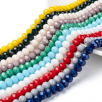 Opaque Solid Color Glass Beads Strands EGLA-X0007-01D-4mm-1