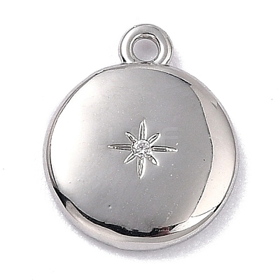 Brass Micro Pave Cubic Zirconia Charms ZIRC-I054-13P-03-1