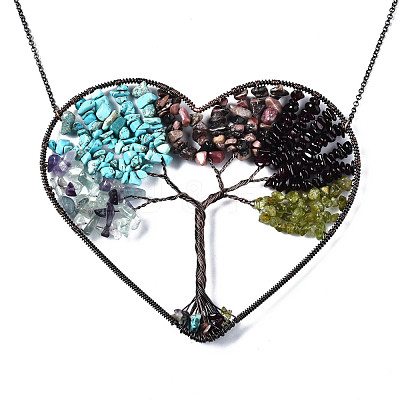 Natural Mixed Gemstone Big Pendants G-T133-R07C-1