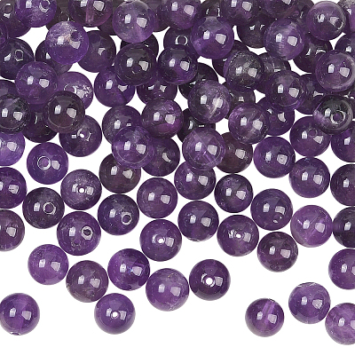 100Pcs Natural Amethyst Beads G-SP0001-22B-1