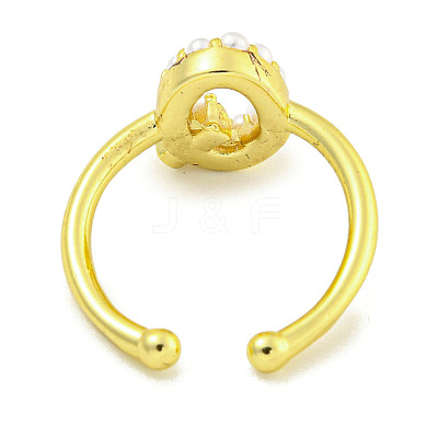 Rack Plating Brass Open Cuff Rings for Women RJEW-F162-01G-Q-1