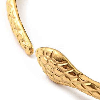 304 Stainless Steel Snake Cuff Bangle BJEW-F456-01G-1