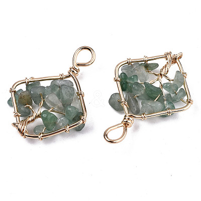 Natural Green Aventurine Pendants G-T131-96-1