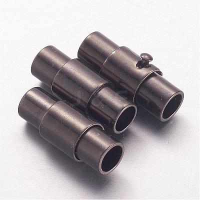 Brass Locking Tube Magnetic Clasps KK-MC078-B-1
