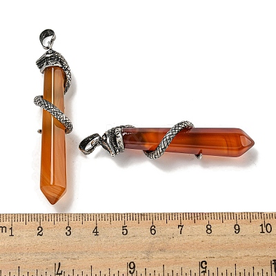 Natural Red Agate(Dyed & Heated) Pointed Big Pendants G-F766-07AS-01-1