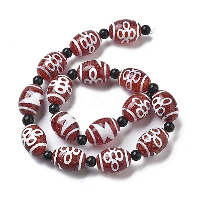 Tibetan Style dZi Beads Strands G-NH0037-C02-01-1