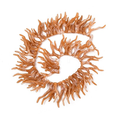 Opaque Acrylic Imitation Coral Beads Strands SACR-P033-02B-07-1