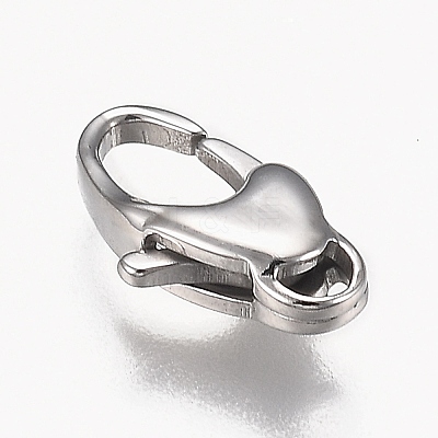 Non-Tarnish Polished 316 Surgical Stainless Steel Lobster Claw Clasps X-STAS-Z013-05A-1