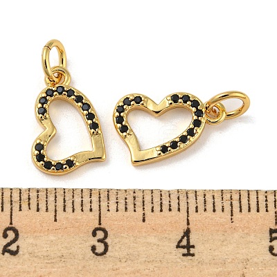 Rack Plating Brass Micro Pave Black Cubic Zirconia Pendants KK-A200-18G-1