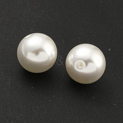 Baking Paint Pearlized Glass Pearl Round Beads HY-S004-01C-1