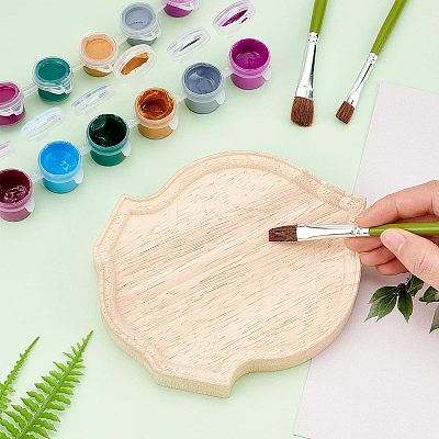 Special-shaped Rubber Wooden Base Display WOOD-WH0023-36-1
